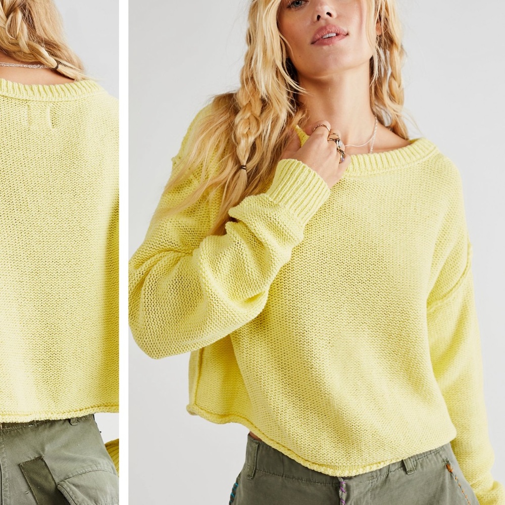 Free People Inside Out Pullover in Wild Lime